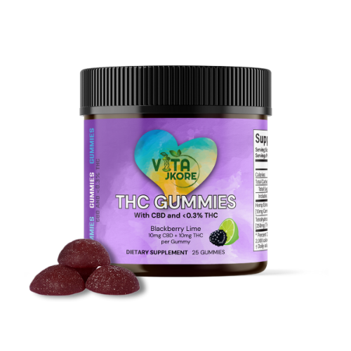 10mg Delta 9 THC Gummies – Blackberry Lime (CBD + THC 1:1)