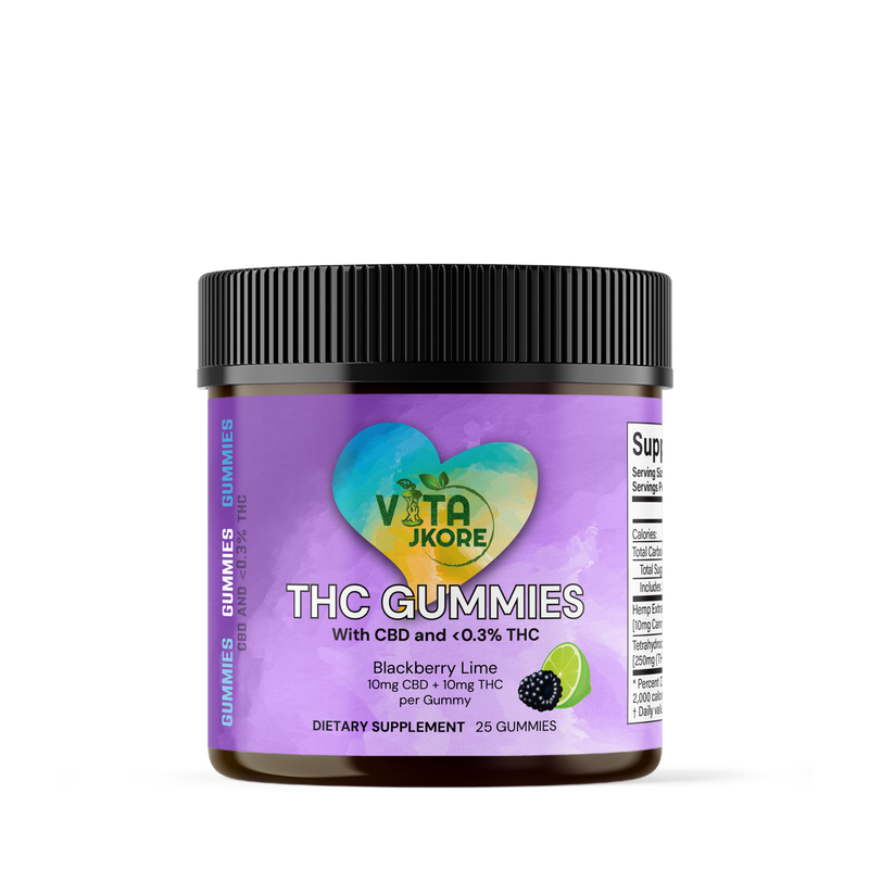 10mg Delta 9 THC Gummies – Blackberry Lime (CBD + THC 1:1)