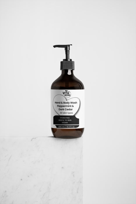 Hand & Body Wash, Peppermint & Dark Cedar 490 ml