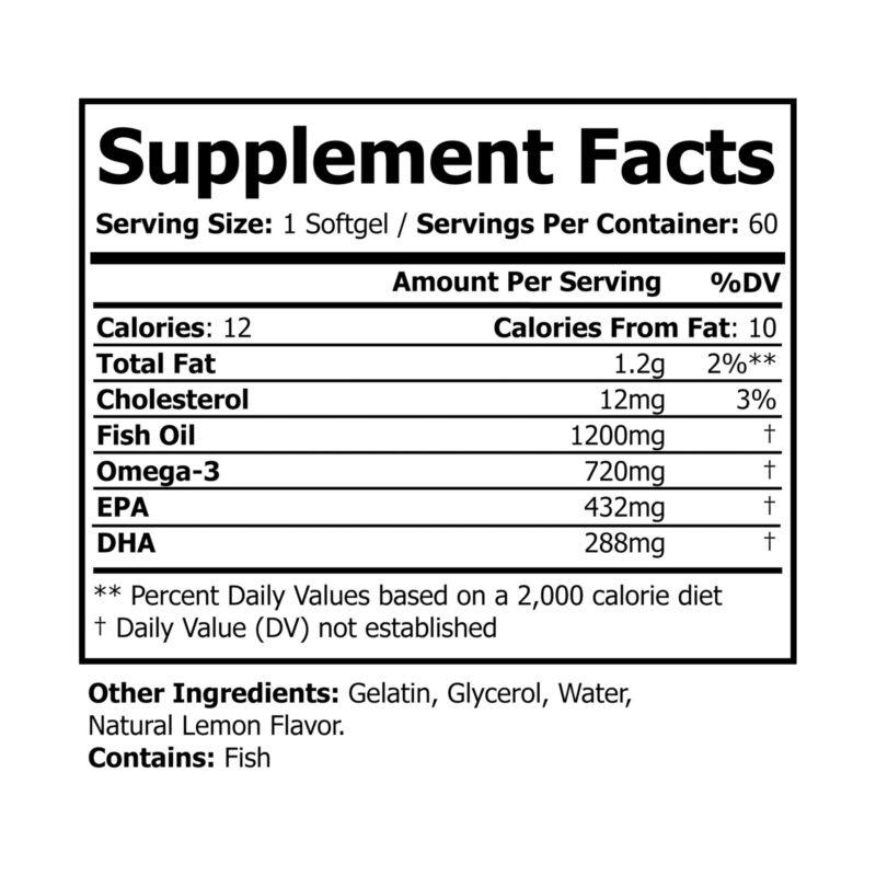 Omega 3 Fish Oil Supplement (60 Softgels) - Image 6