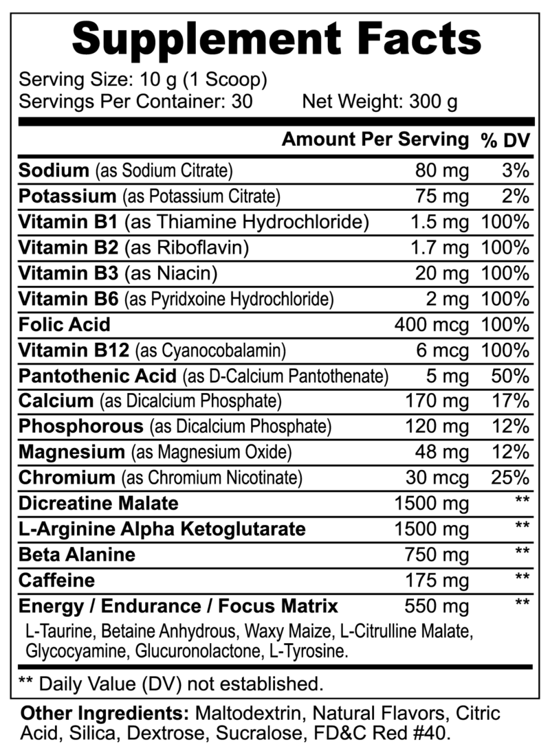 Nitric Shock Pre-Workout Powder (Fruit Punch) - Image 3