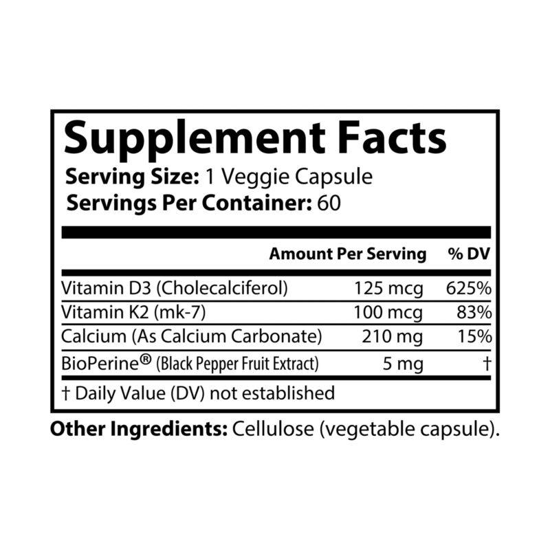 Vitamin K2 + D3 Supplement (60 Capsules) - Image 7