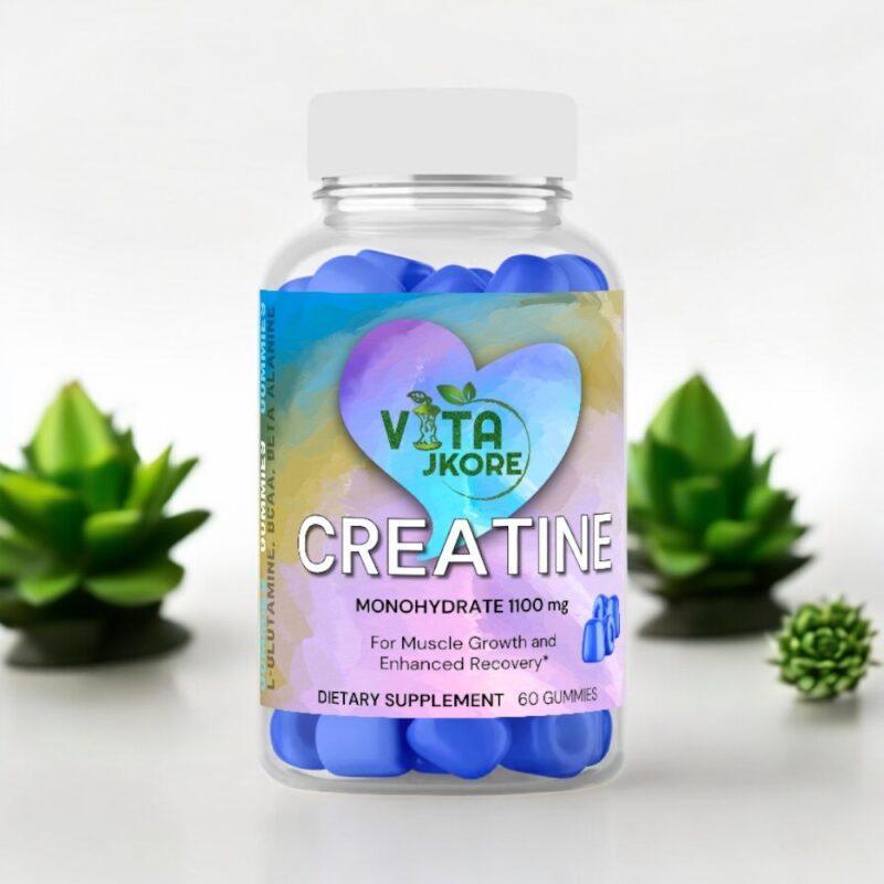 CREATINE MONOHYDRATE 1100 mg - Supports Muscle Growth Strength & Performance - 60 GUMMIES